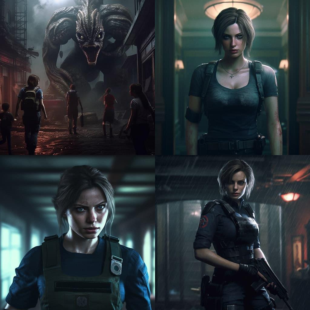 Resident Evil style, Midjourney V5.1, render 1 of 4