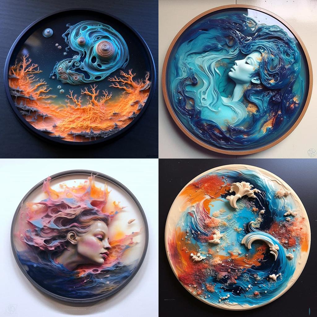 Resin art style, Midjourney V5.1, render 1 of 4