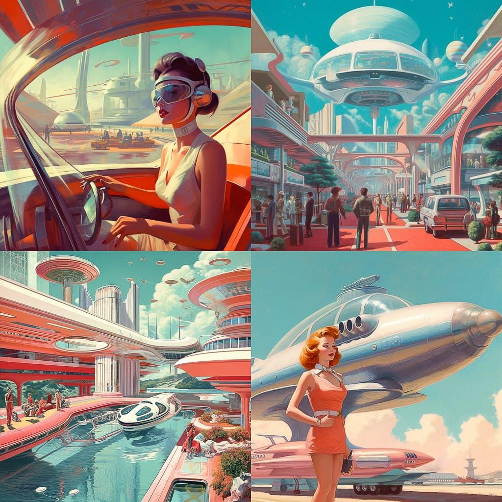 Retrofuturism style, Midjourney V5.1, render 1 of 4