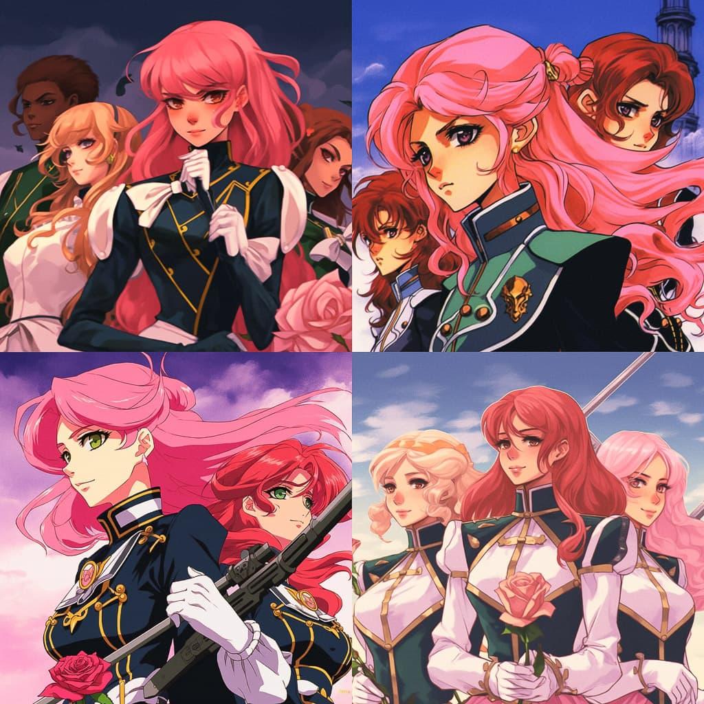 Revolutionary Girl Utena style, Midjourney V5.1, render 1 of 4