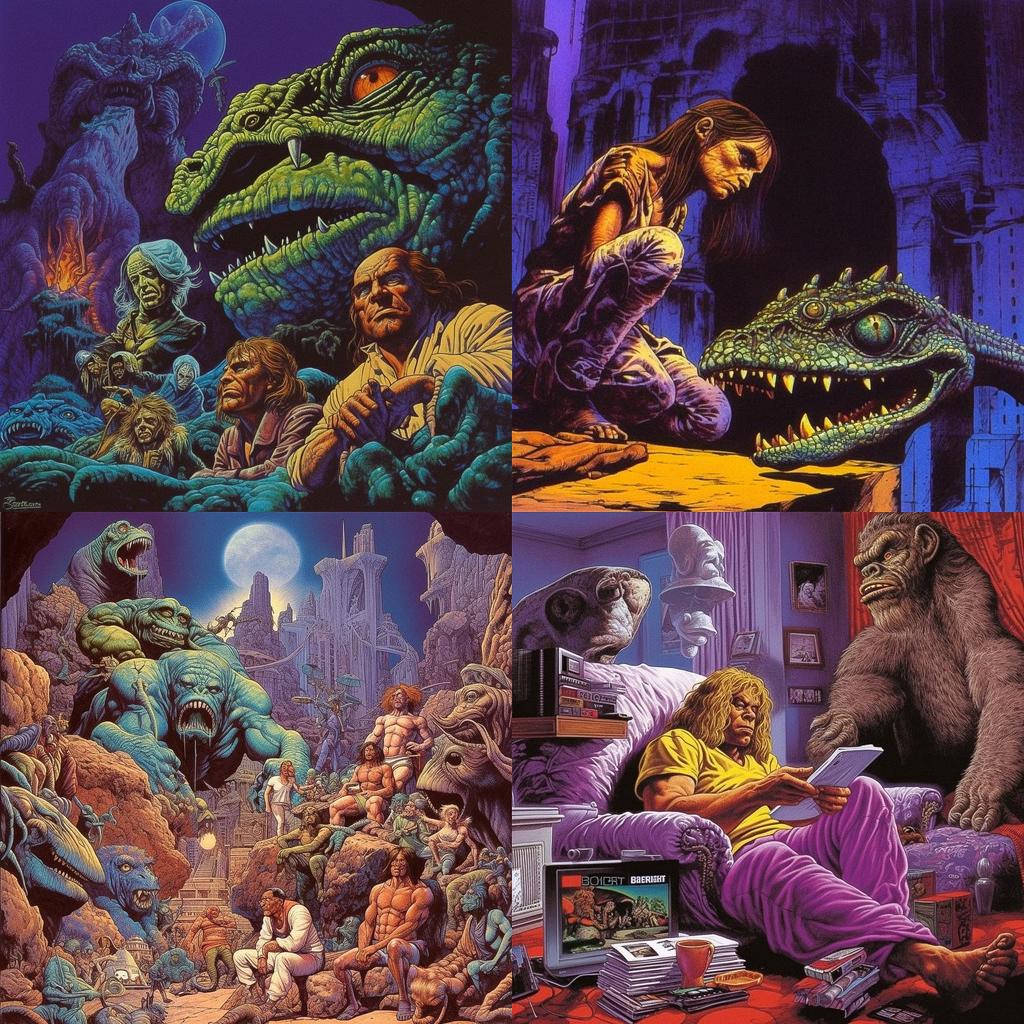 Richard Corben style, Midjourney V5.1, render 1 of 4