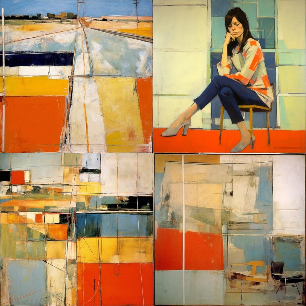 Richard Diebenkorn style, Midjourney V5.1, render 1 of 4