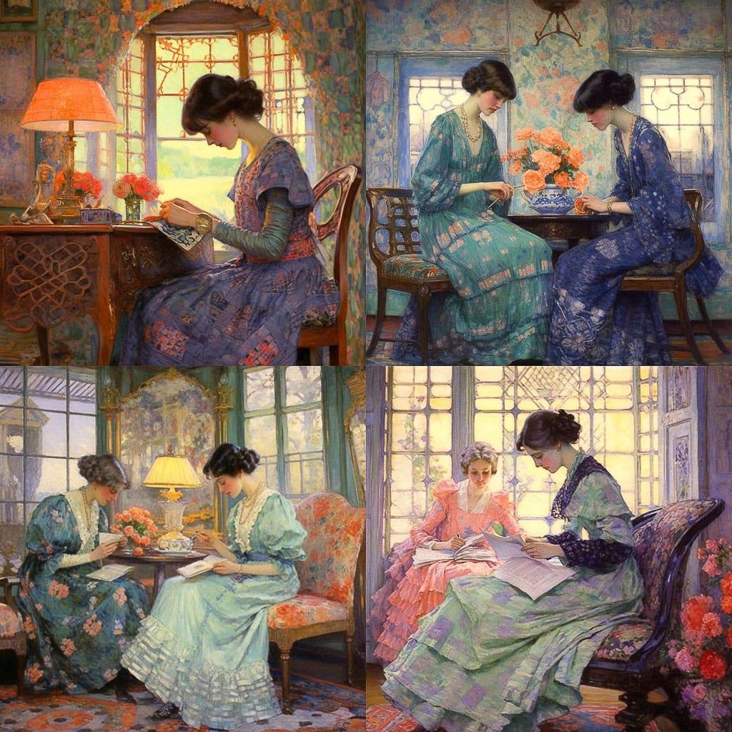 Richard Edward Miller style, Midjourney V5.1, render 1 of 4