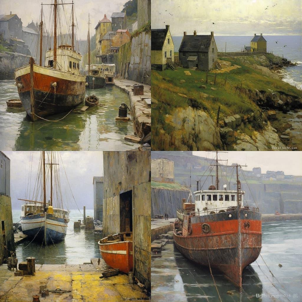 Richard Eurich style, Midjourney V5.1, render 1 of 4