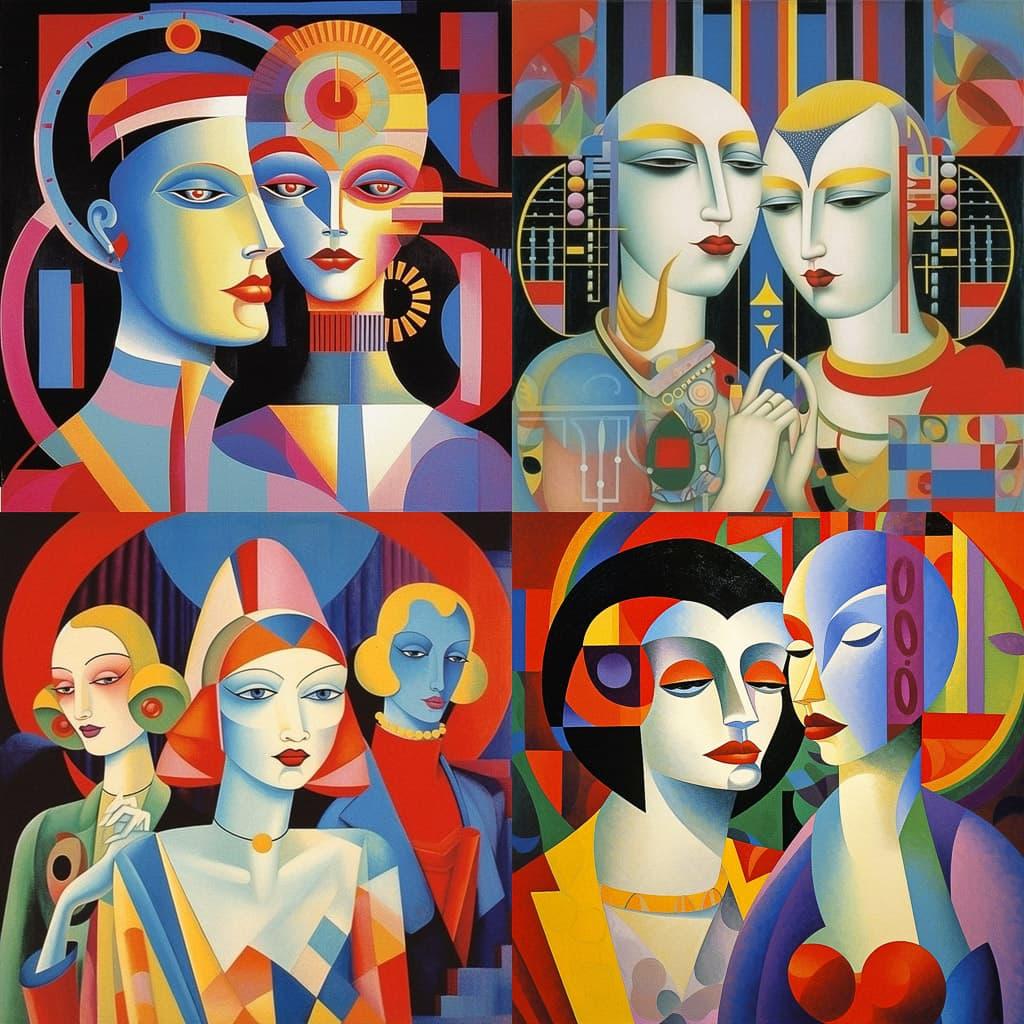 Richard Lindner style, Midjourney V5.1, render 1 of 4