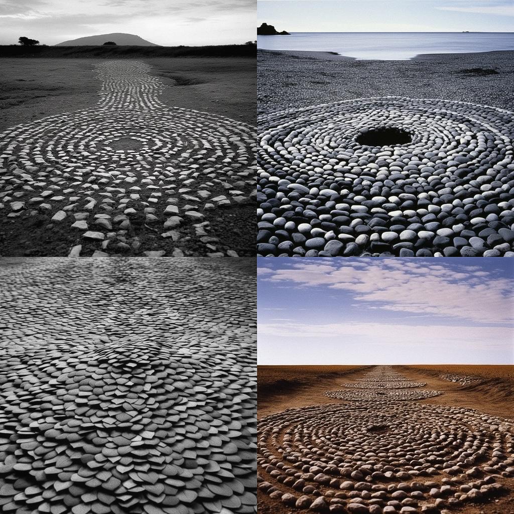 Richard Long style, Midjourney V5.1, render 1 of 4