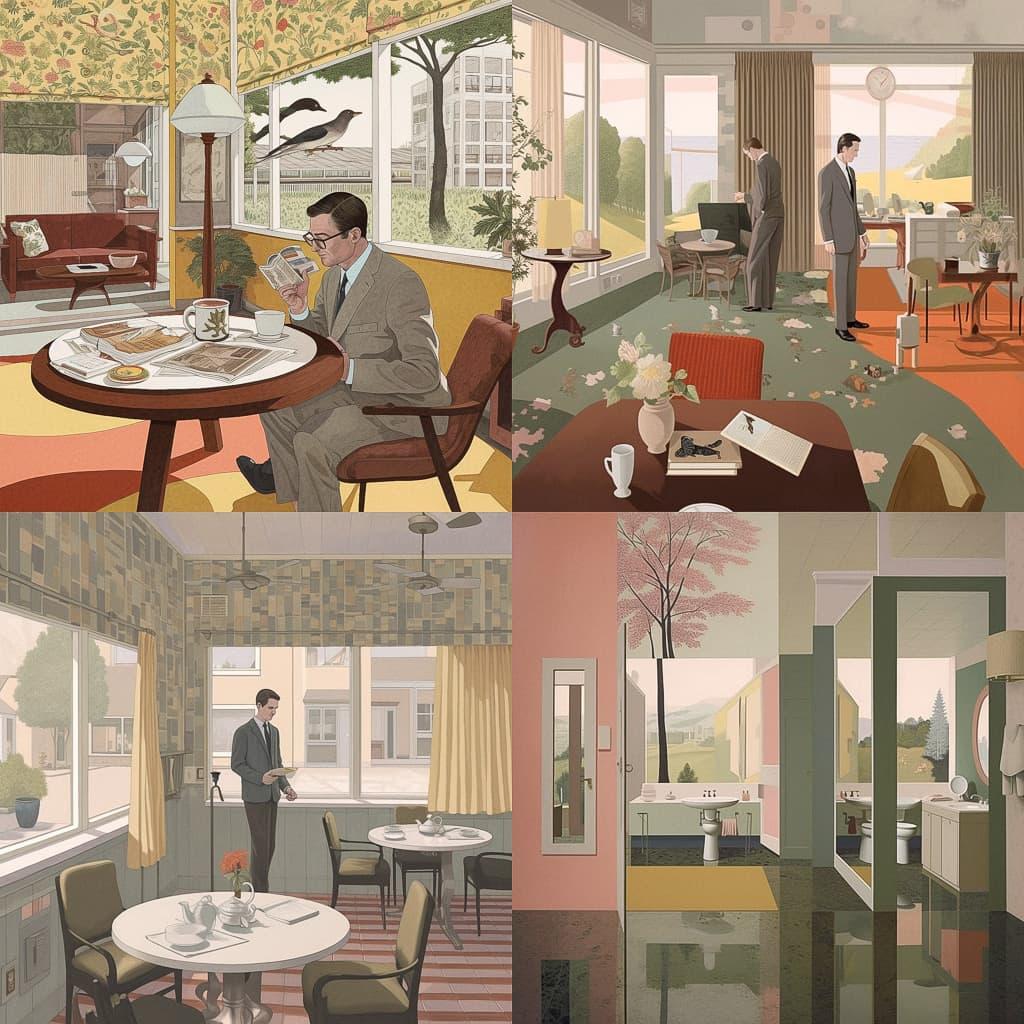 Richard McGuire style, Midjourney V5.1, render 1 of 4