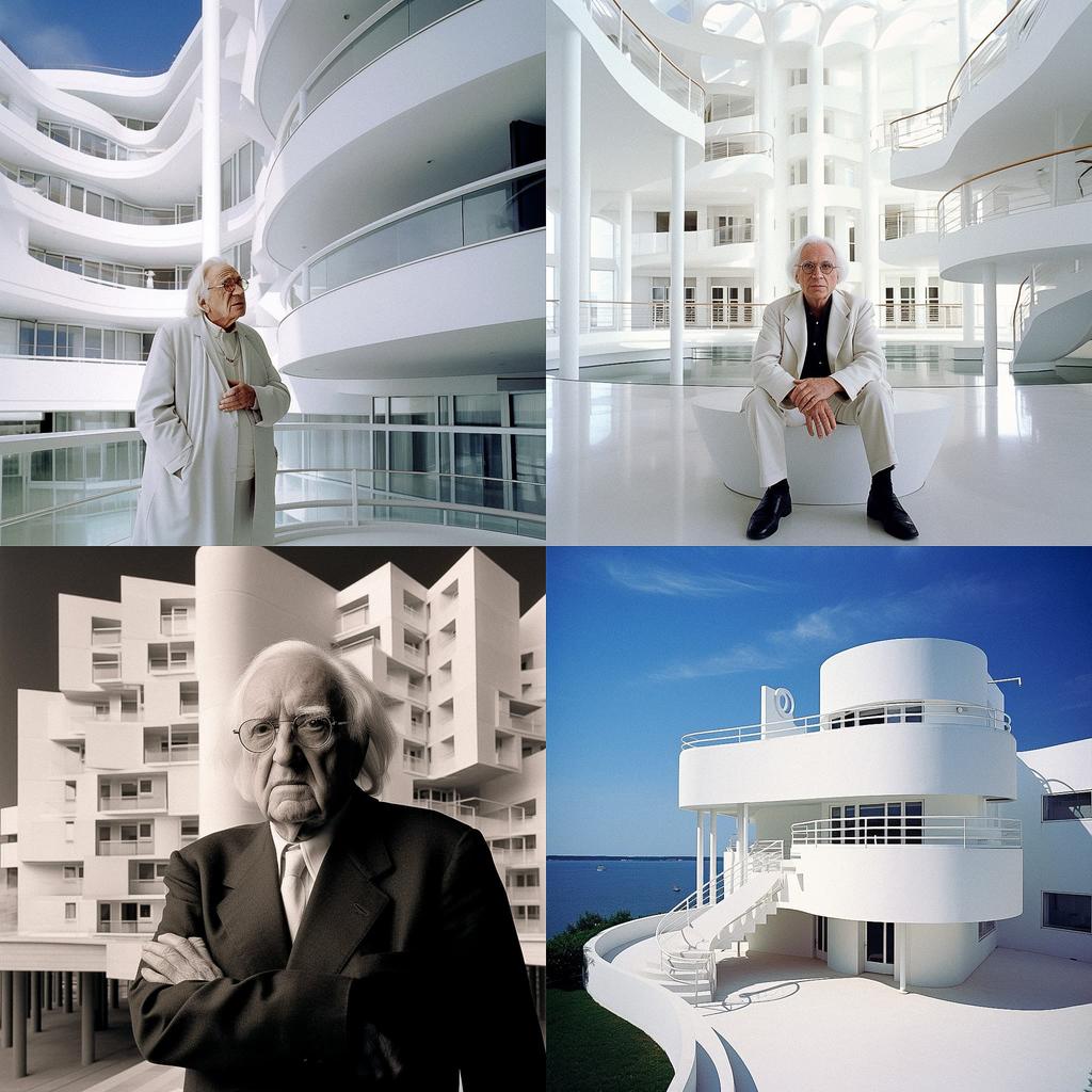 Richard Meier style, Midjourney V5.1, render 1 of 4