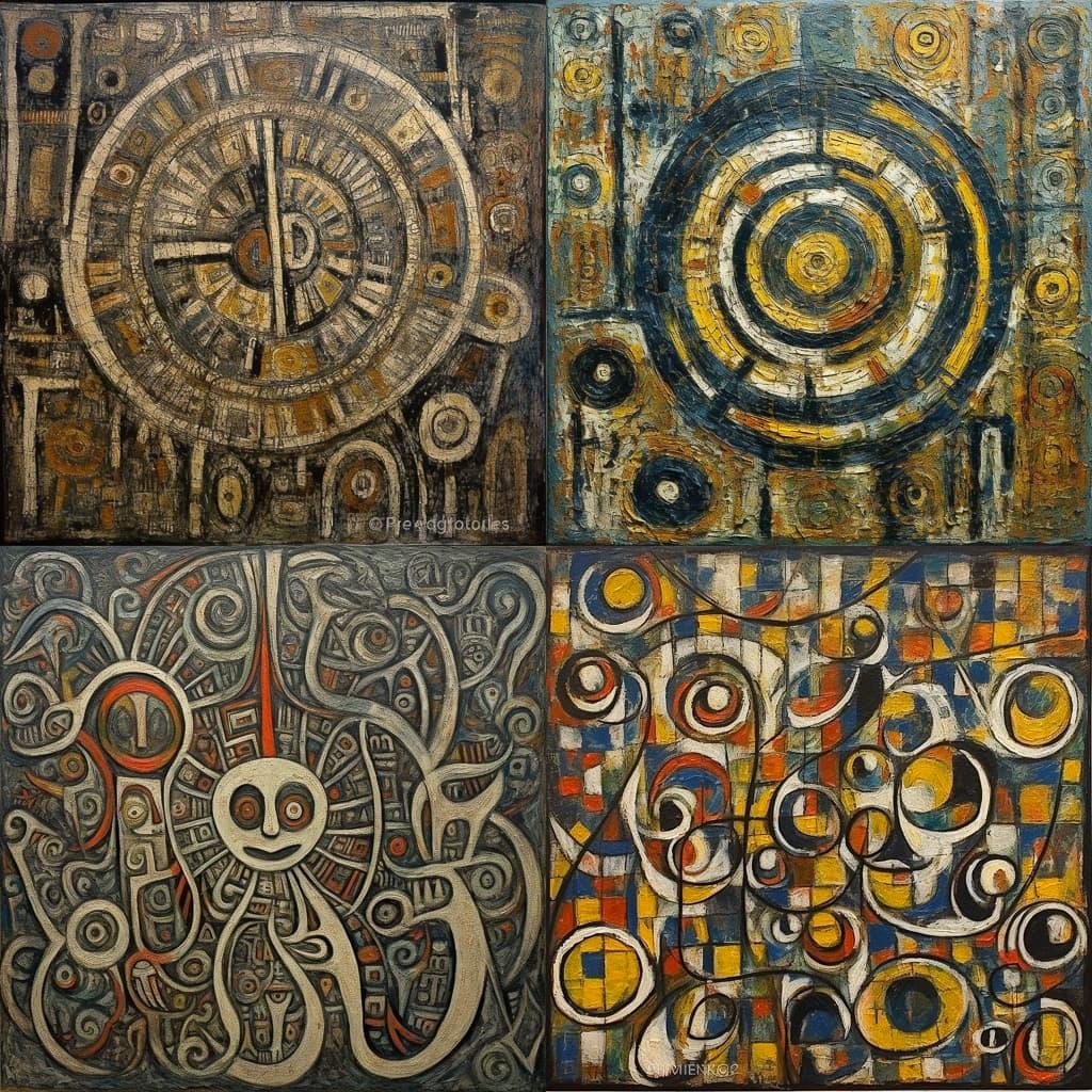 Richard Pousette-Dart style, Midjourney V5.1, render 1 of 4