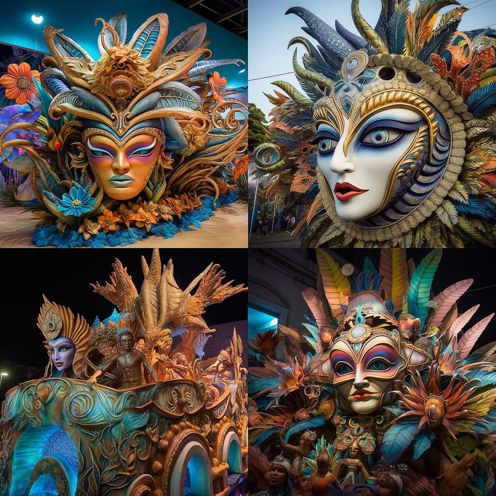 Rio Carnival float style, Midjourney V5.1, render 1 of 4
