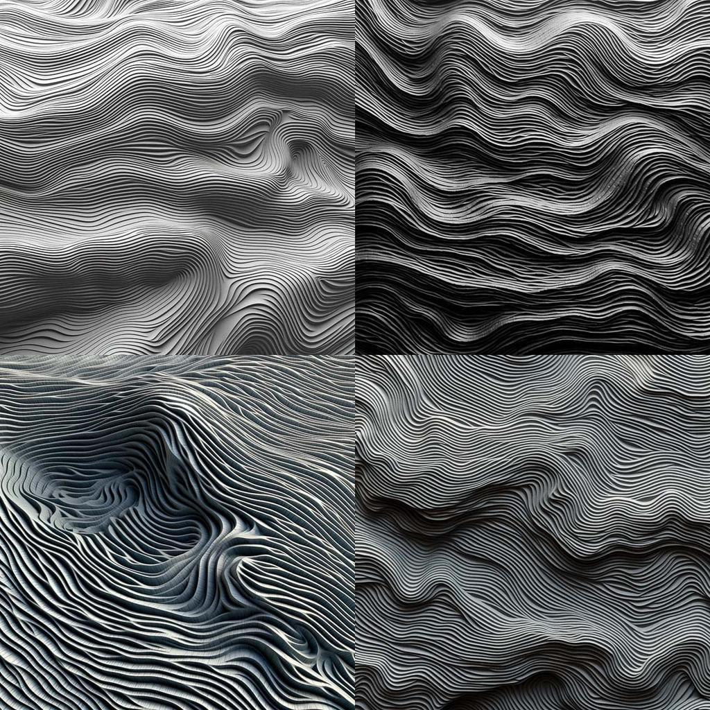 Rippled texture style, Midjourney V5.1, render 1 of 4