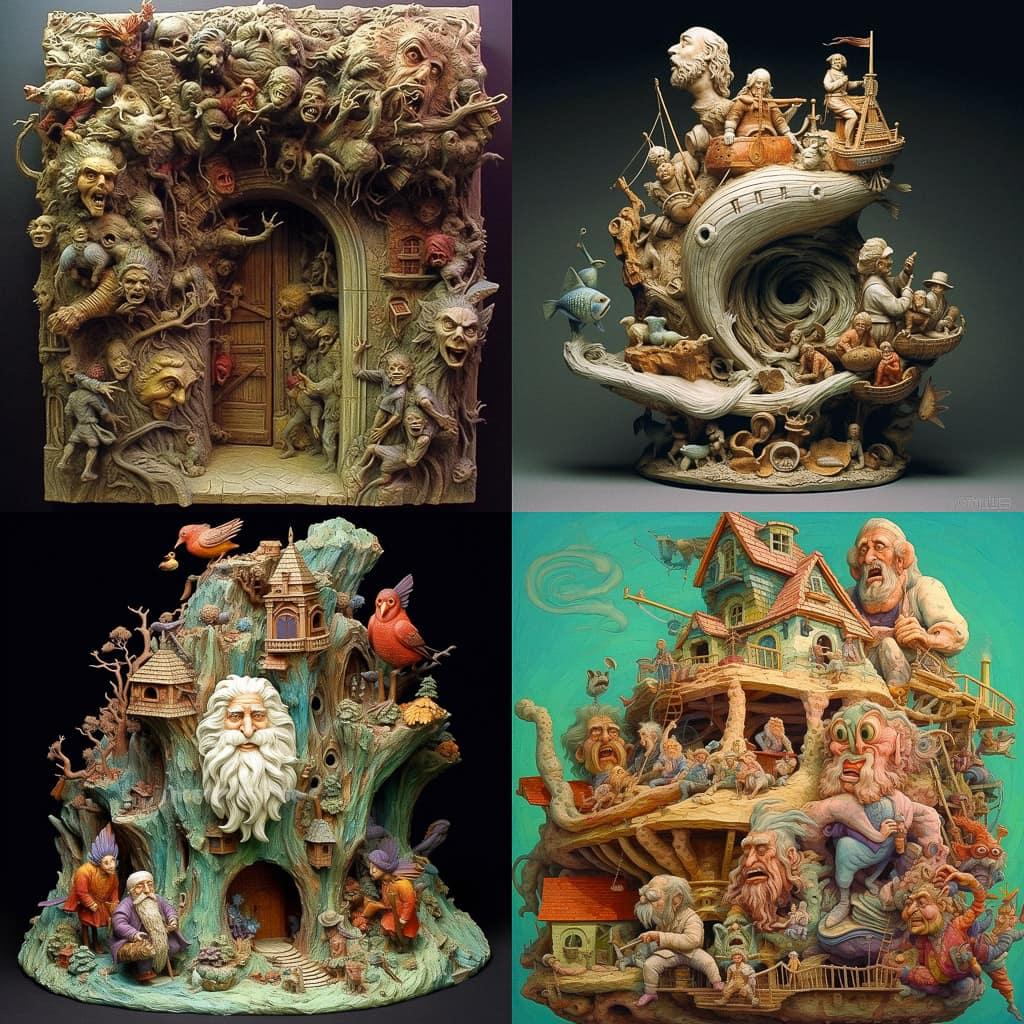 Robert Arneson style, Midjourney V5.1, render 1 of 4