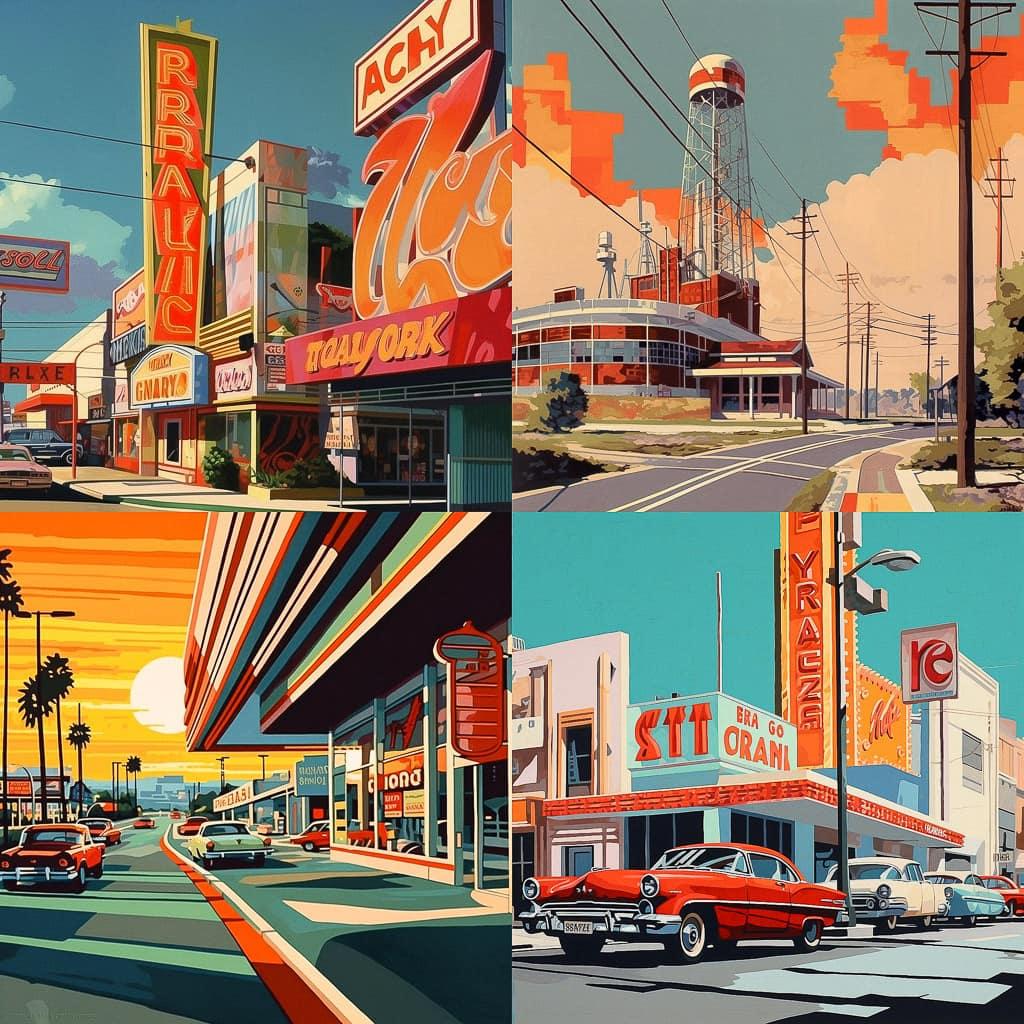 Robert Cottingham style, Midjourney V5.1, render 1 of 4