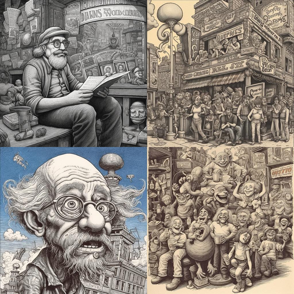 Robert Crumb style, Midjourney V5.1, render 1 of 4