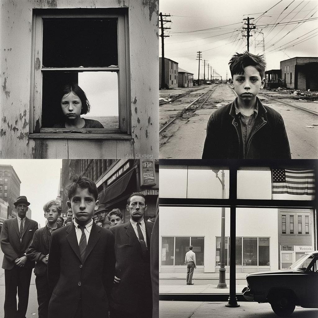 Robert Frank style, Midjourney V5.1, render 1 of 4
