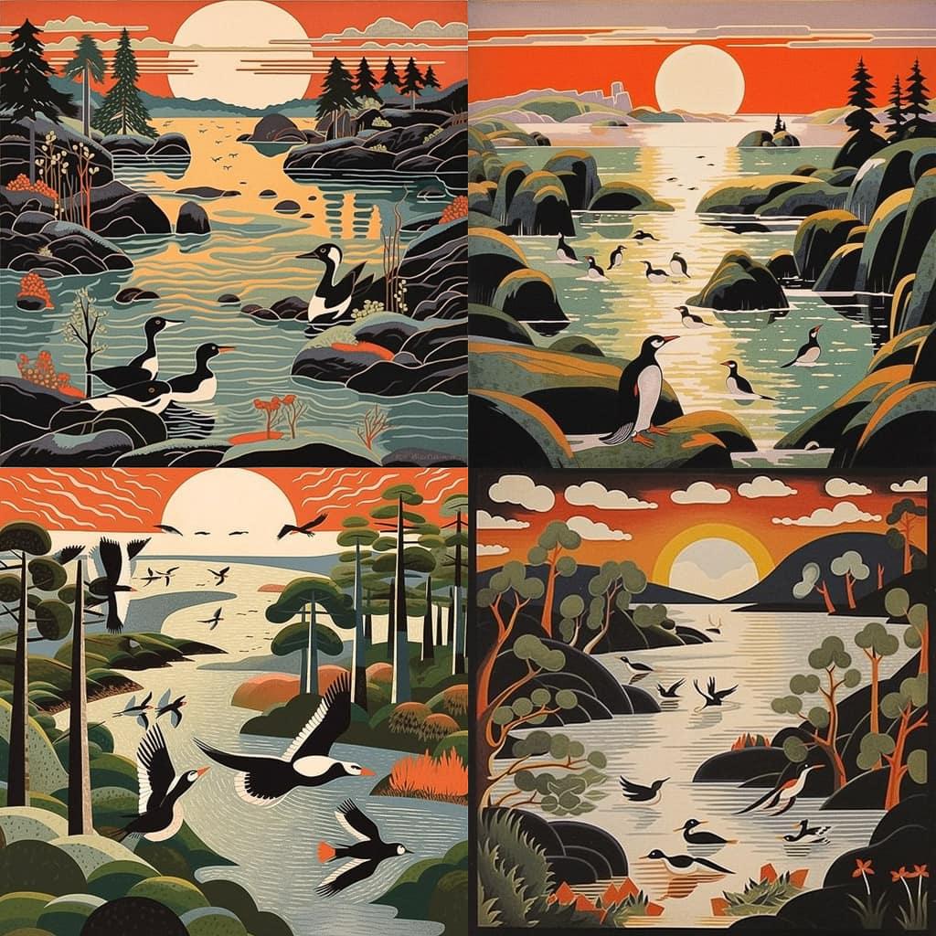 Robert Gillmor style, Midjourney V5.1, render 1 of 4