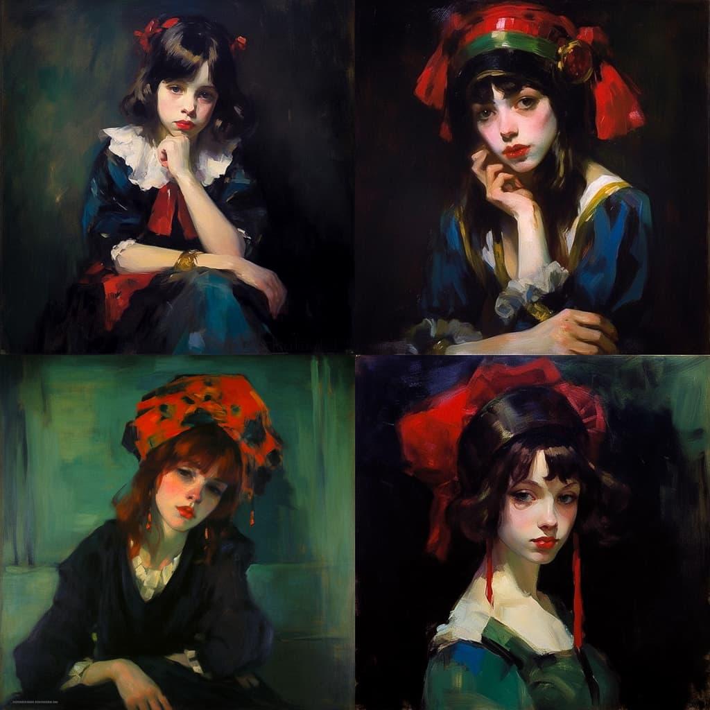 Robert Henri style, Midjourney V5.1, render 1 of 4