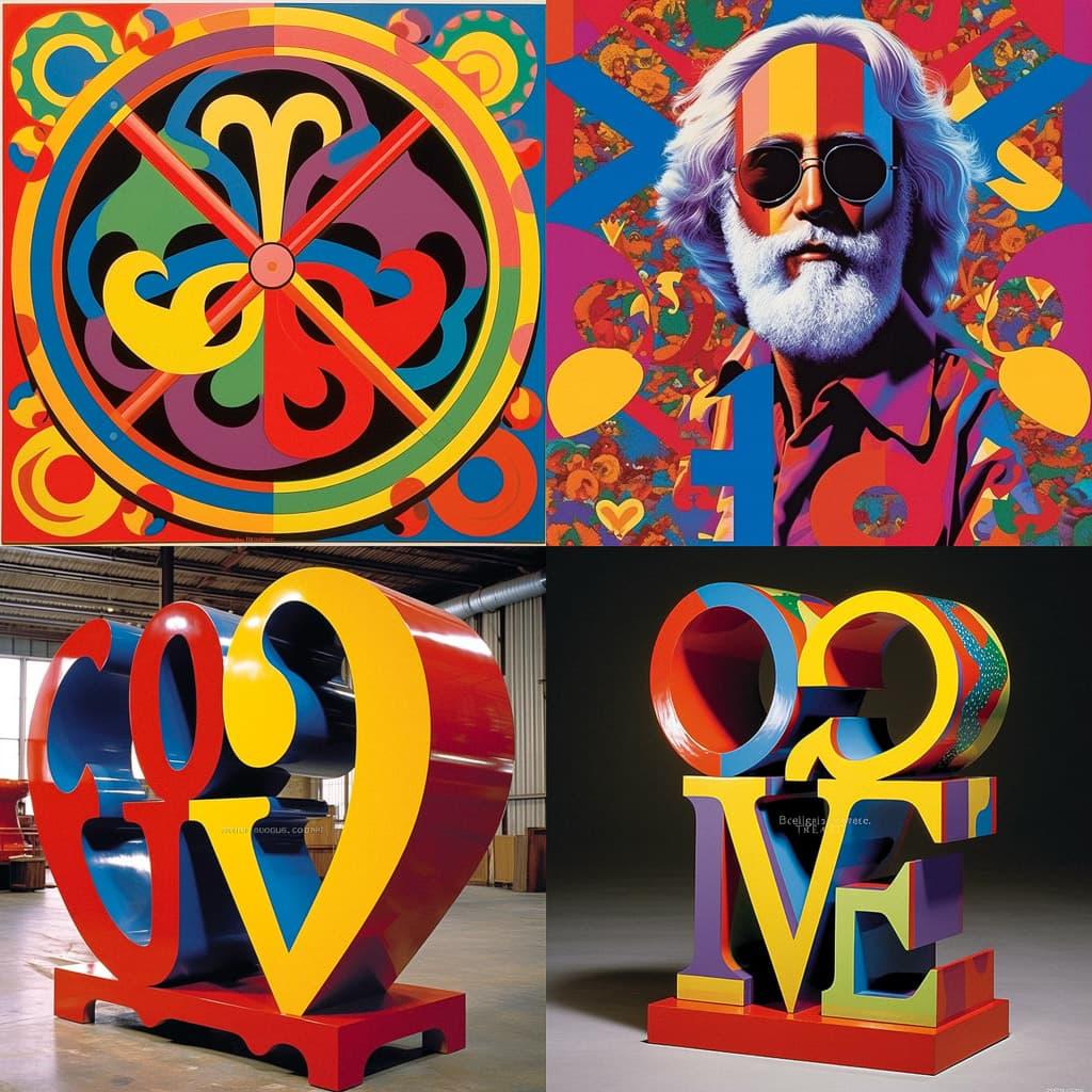 Robert Indiana style, Midjourney V5.1, render 1 of 4