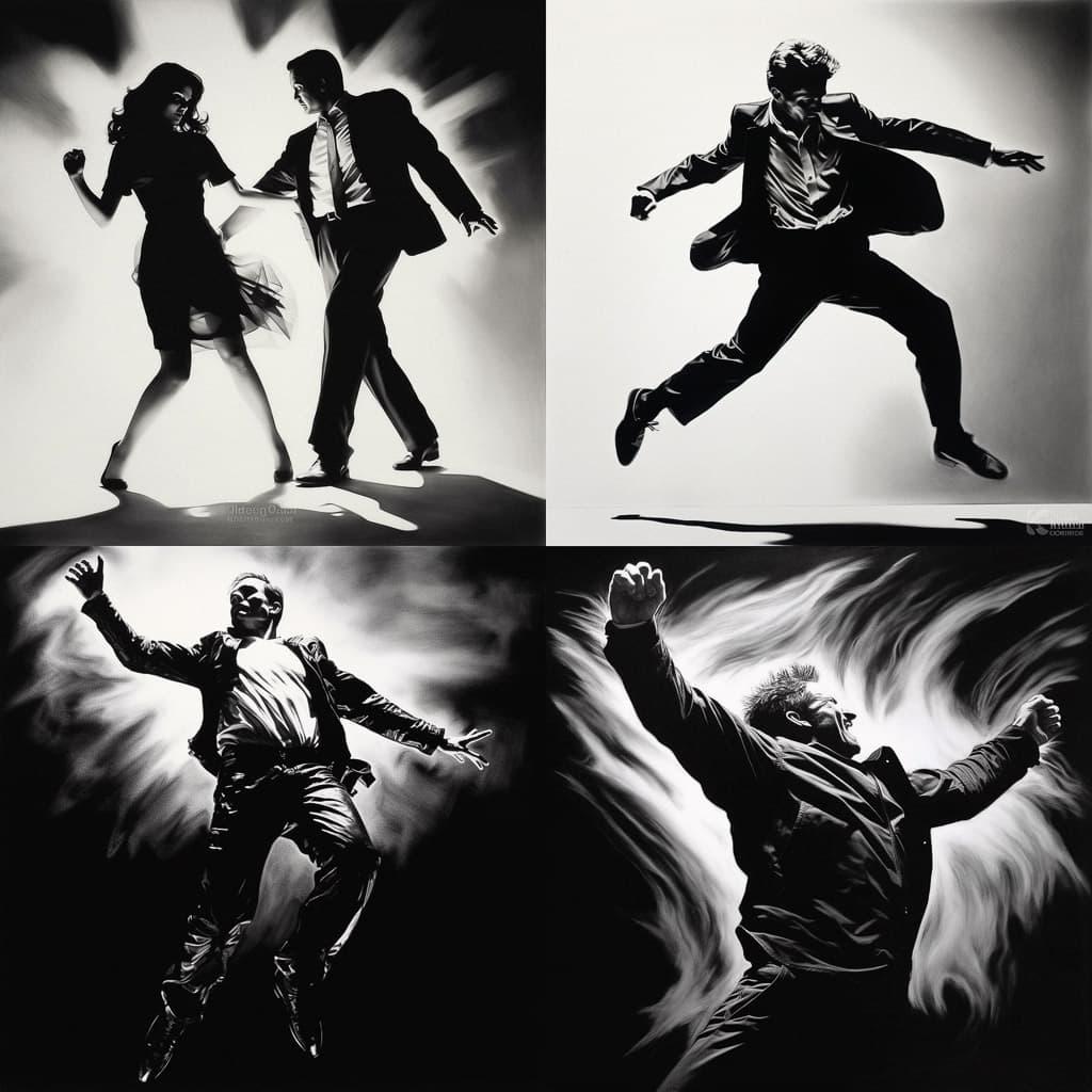 Robert Longo style, Midjourney V5.1, render 1 of 4