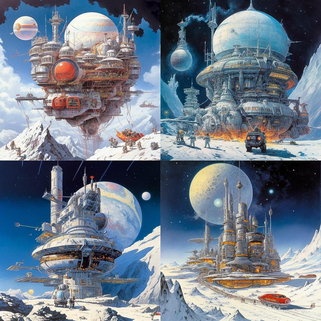 Robert McCall style, Midjourney V5.1, render 1 of 4