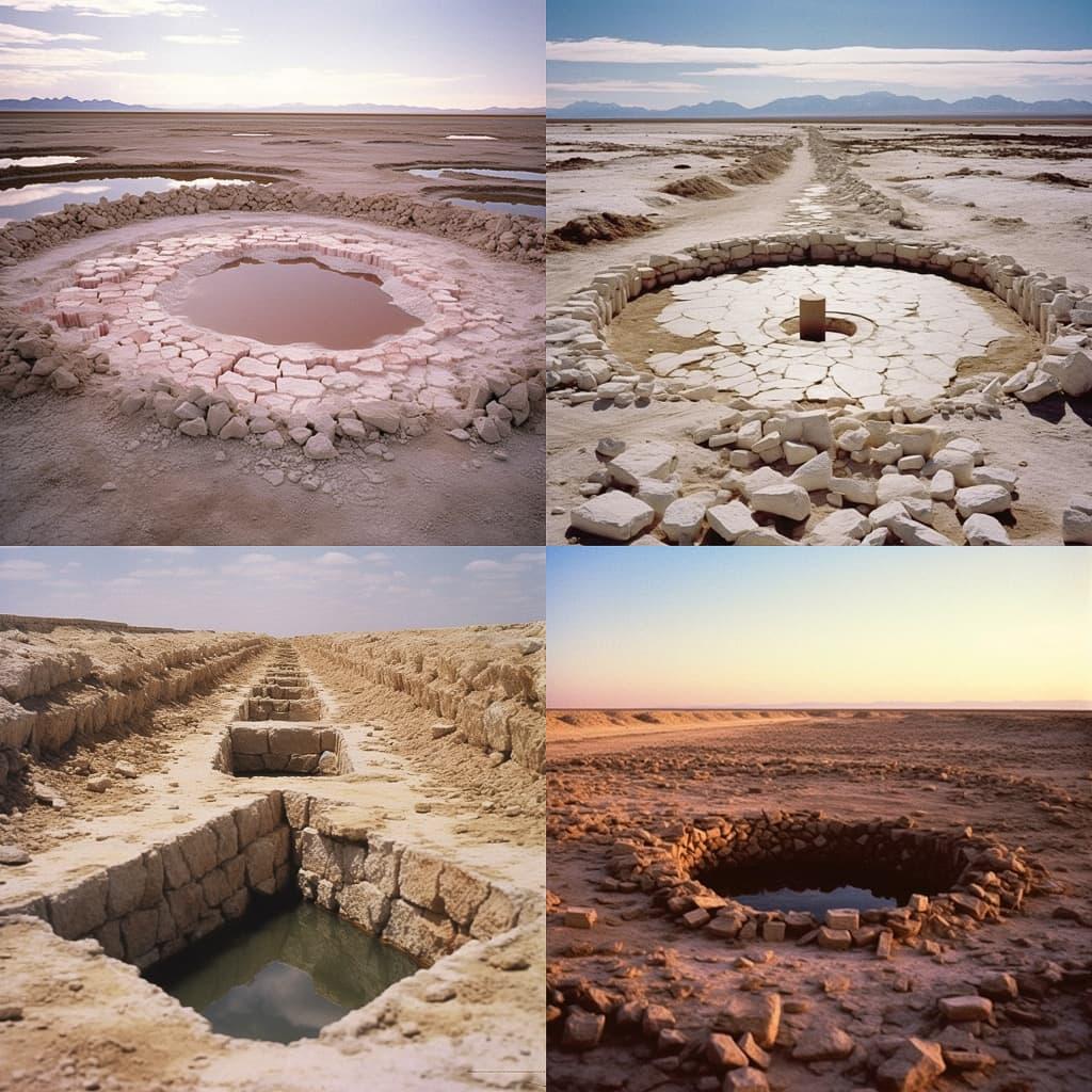 Robert Smithson style, Midjourney V5.1, render 1 of 4