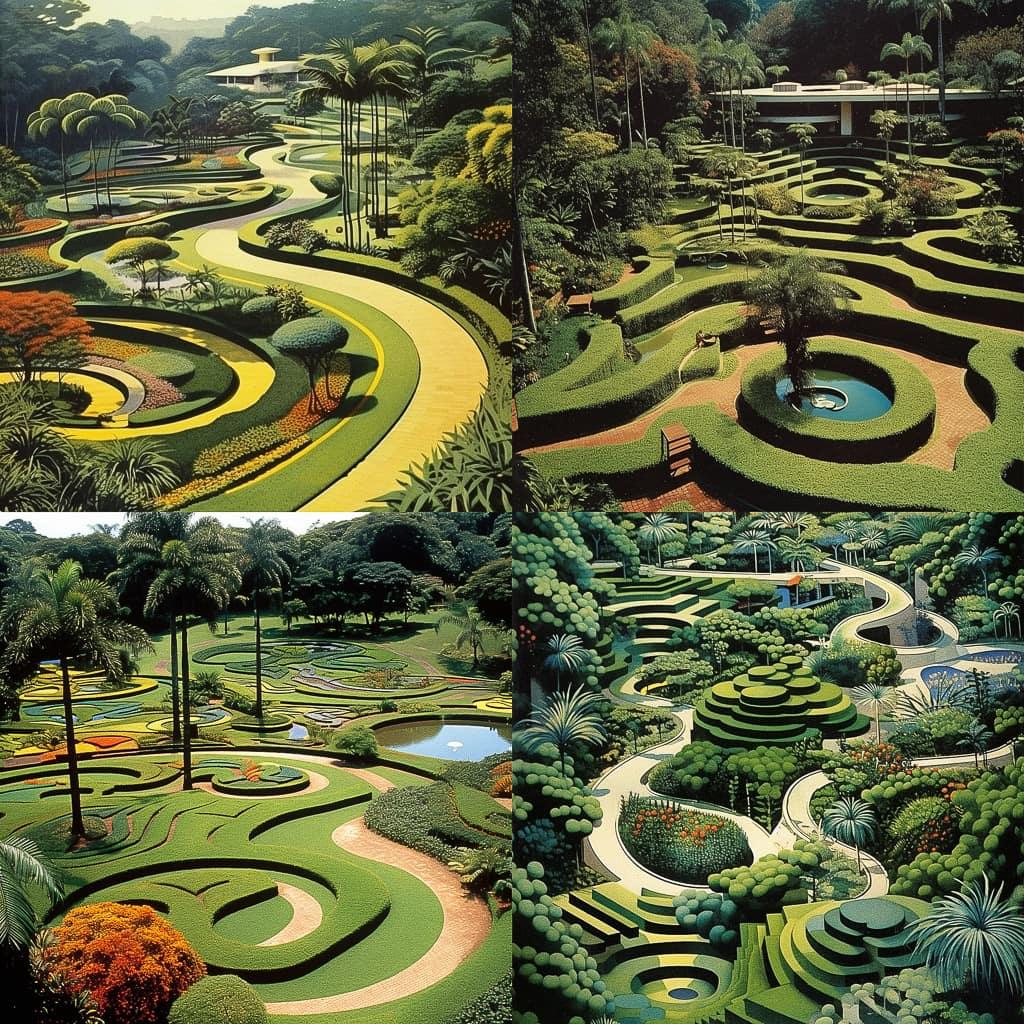 Roberto Burle Marx style, Midjourney V5.1, render 1 of 4