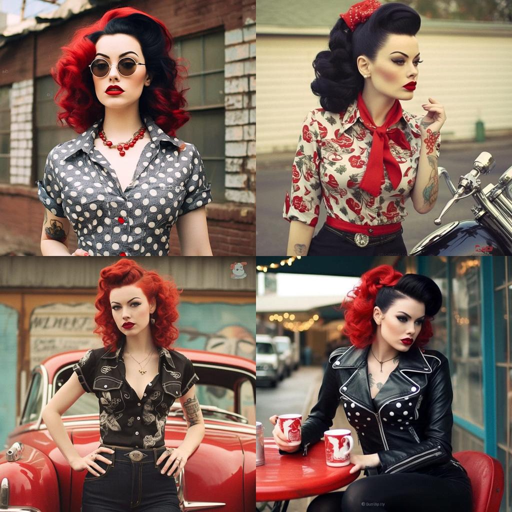 Rockabilly fashion style, Midjourney V5.1, render 1 of 4