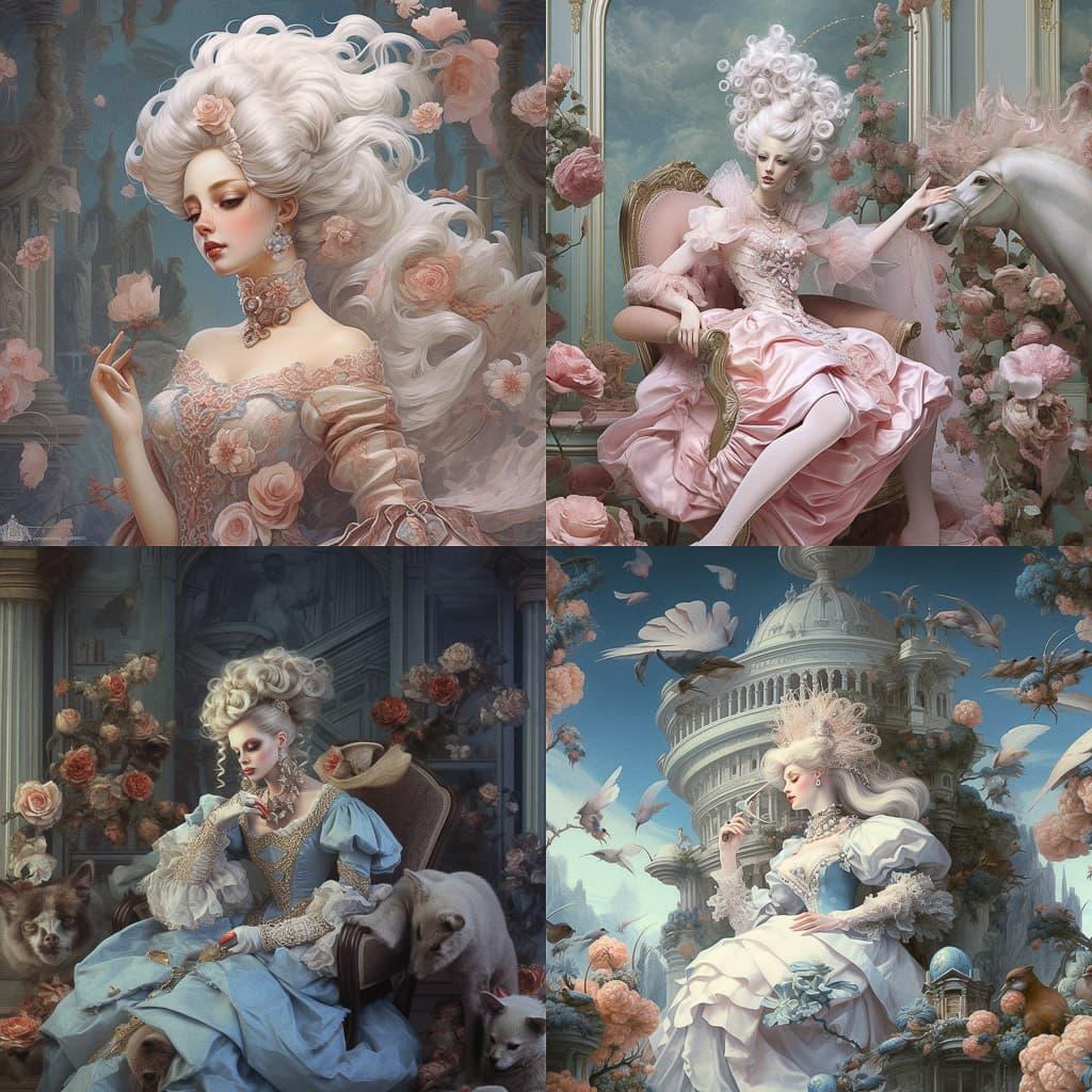 Rococo style, Midjourney V5.1, render 1 of 4