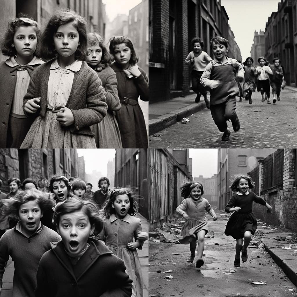 Roger Mayne style, Midjourney V5.1, render 1 of 4
