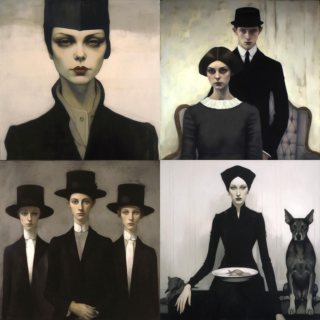 Romaine Brooks style, Midjourney V5.1, render 1 of 4
