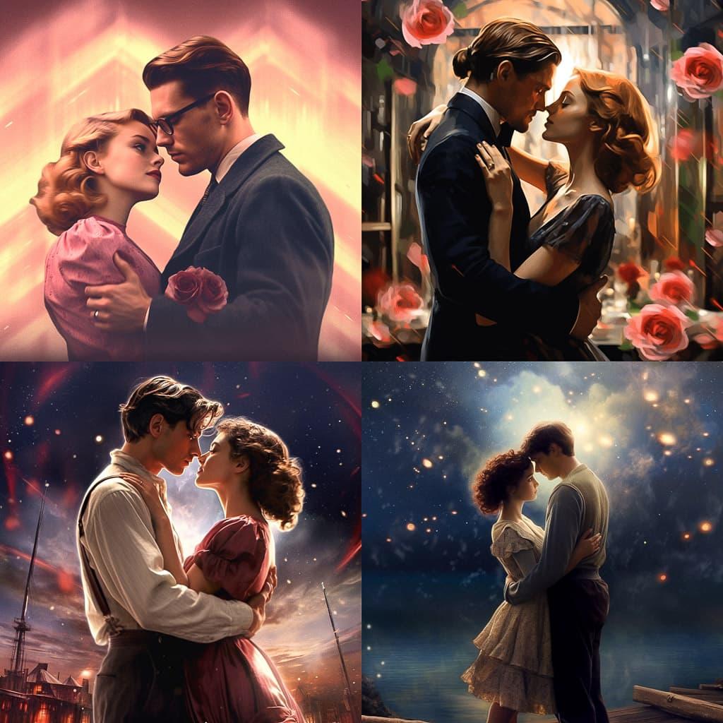 Romance movie style, Midjourney V5.1, render 1 of 4