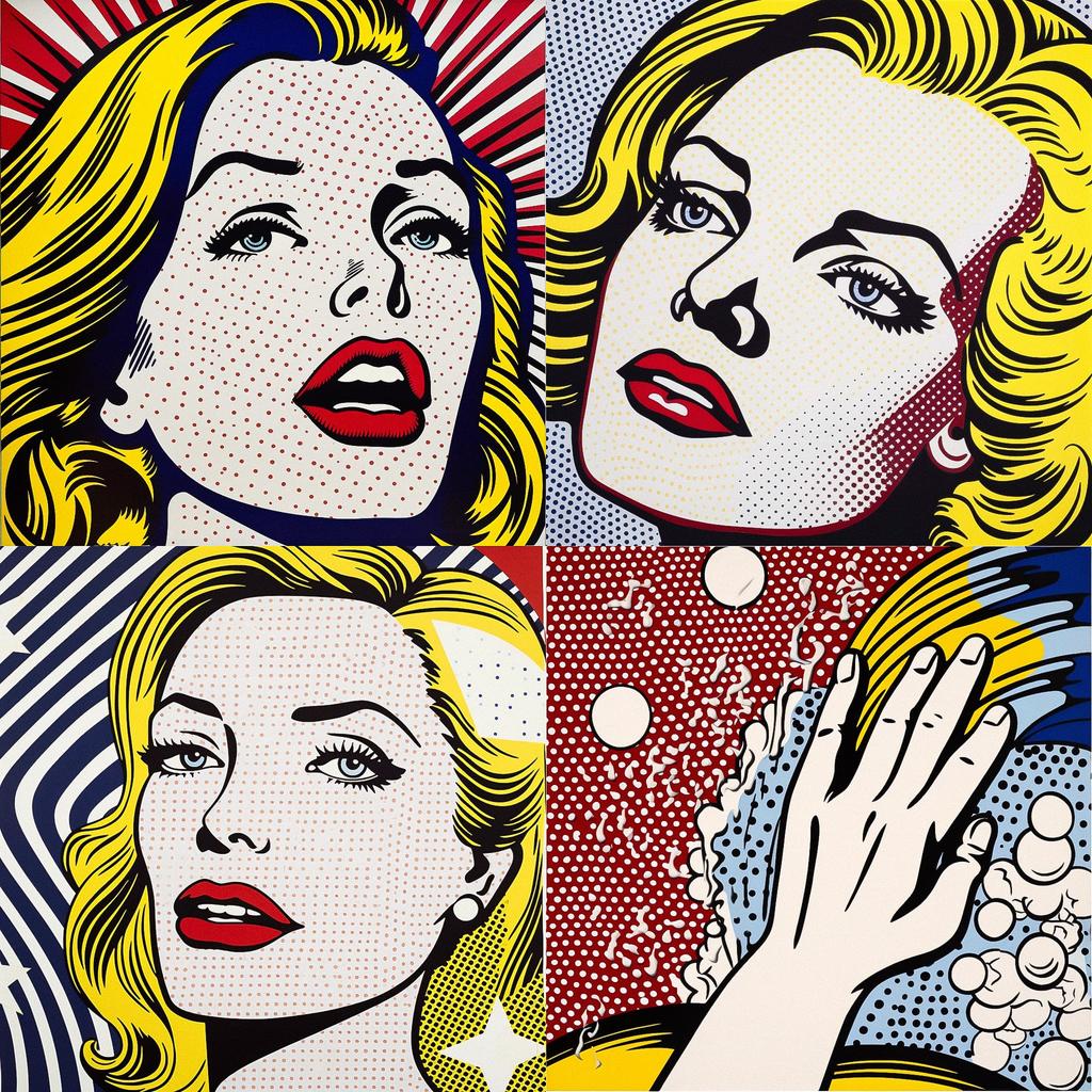 Roy Lichtenstein style, Midjourney V5.1, render 1 of 4