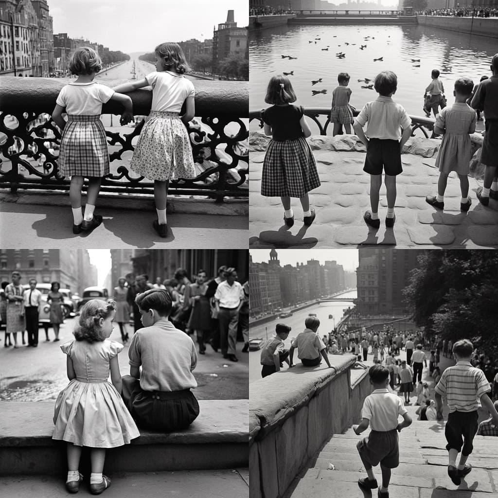 Ruth Orkin style, Midjourney V5.1, render 1 of 4