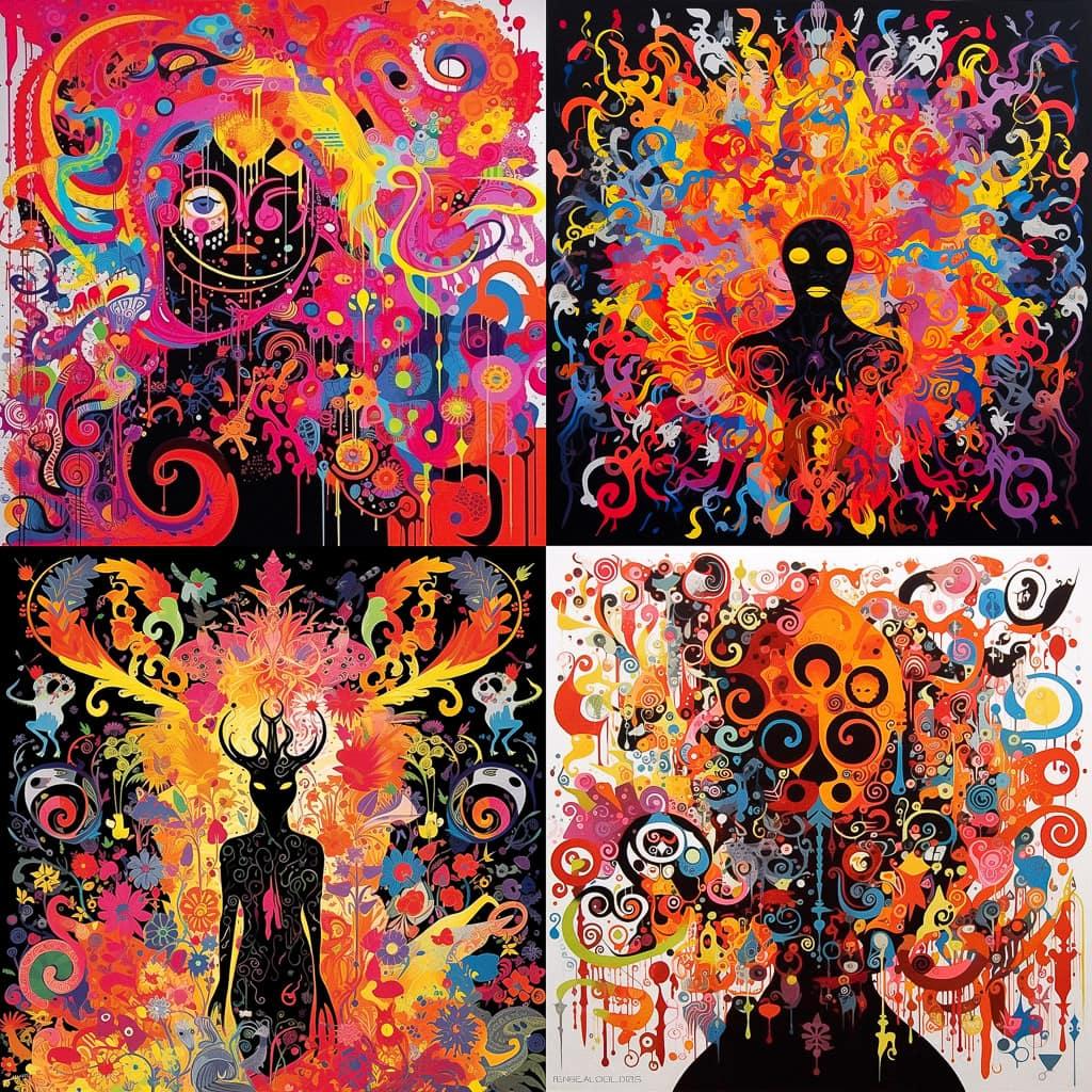 Ryan McGinness style, Midjourney V5.1, render 1 of 4
