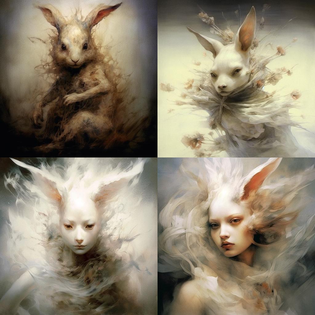 Ryohei Hase style, Midjourney V5.1, render 1 of 4