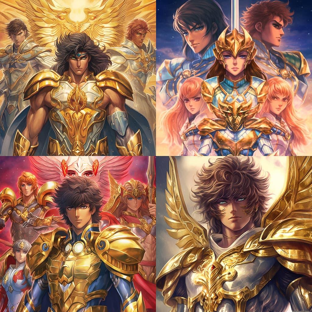 Saint Seiya style, Midjourney V5.1, render 1 of 4