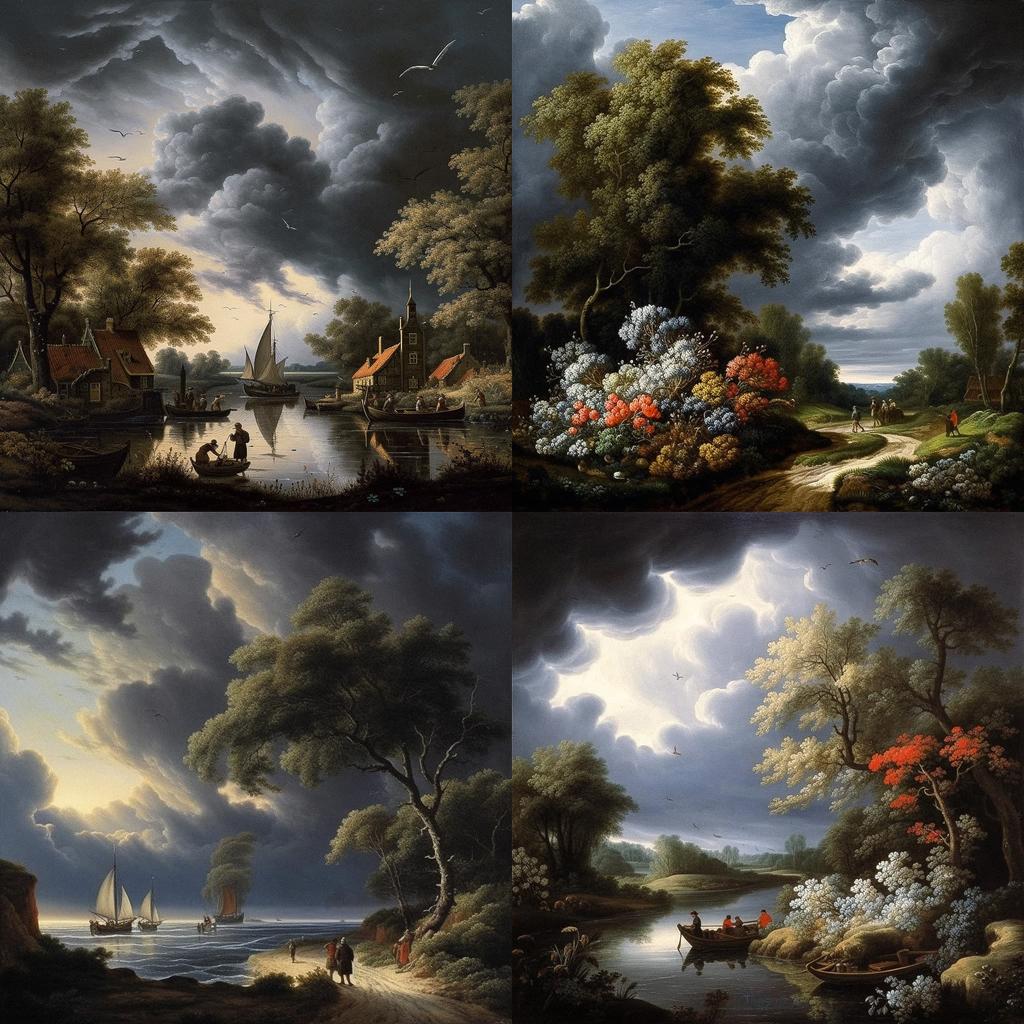 Salomon van Ruysdael style, Midjourney V5.1, render 1 of 4