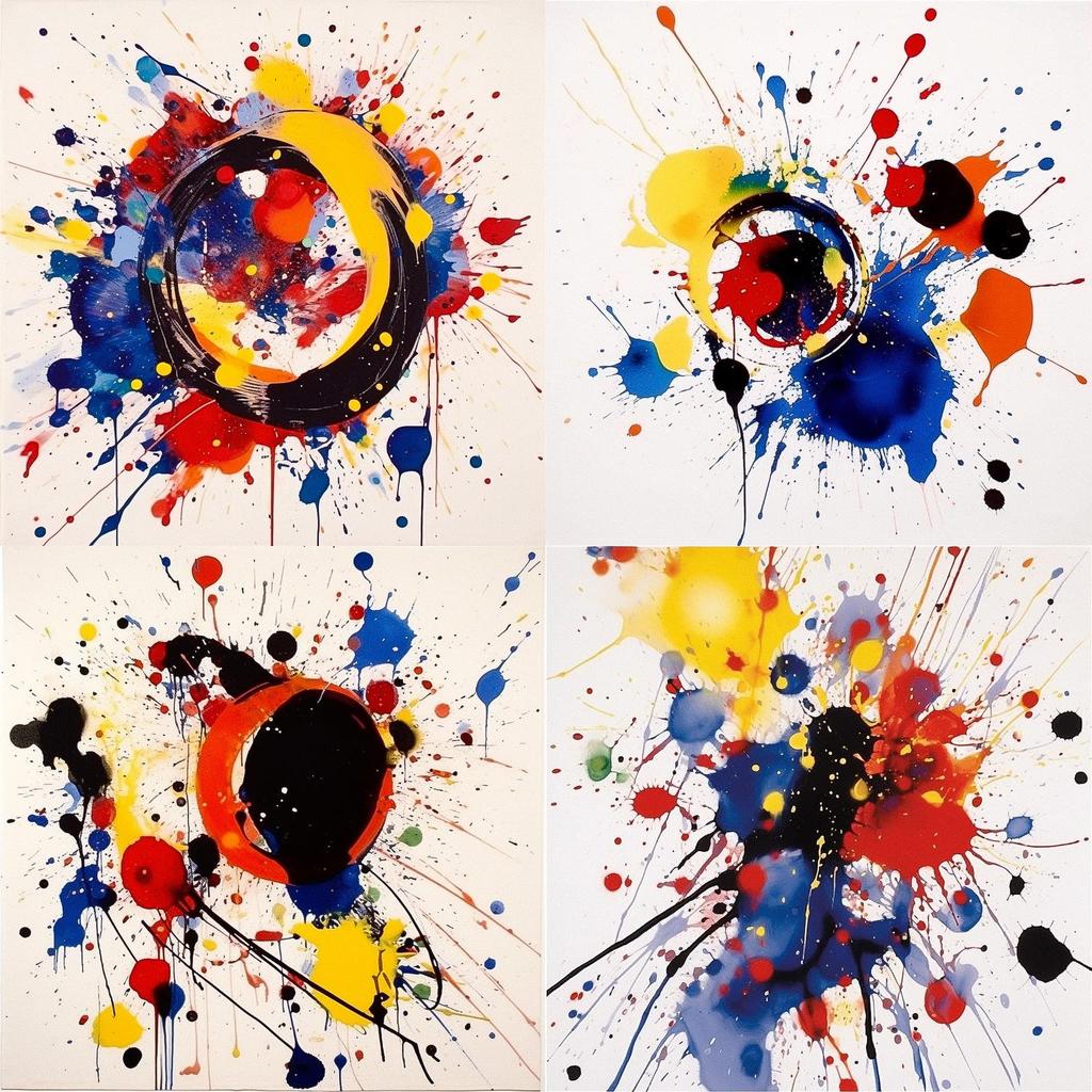 Sam Francis style, Midjourney V5.1, render 1 of 4