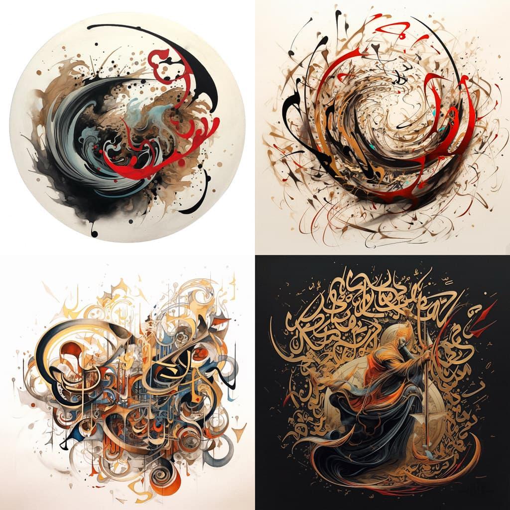 Sama Calligraphy style, Midjourney V5.1, render 1 of 4