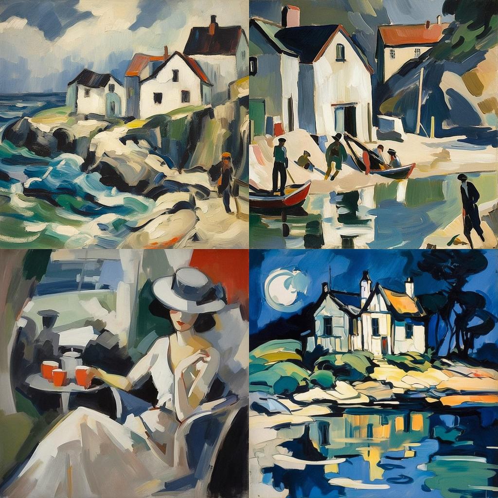 Samuel Peploe style, Midjourney V5.1, render 1 of 4