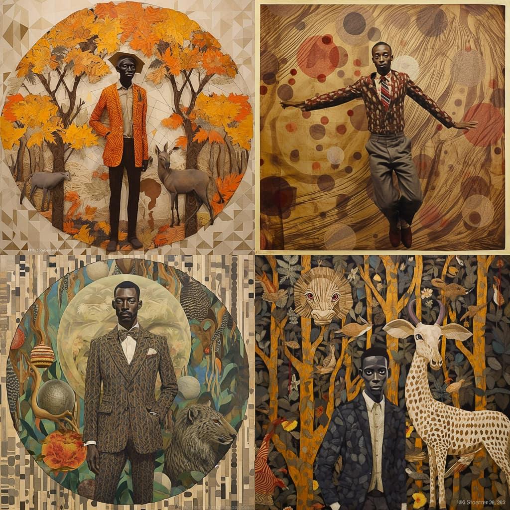 Sanford Biggers style, Midjourney V5.1, render 1 of 4