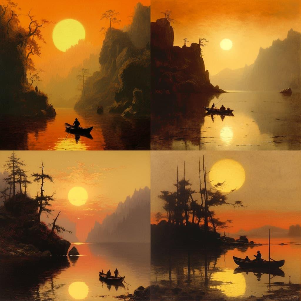 Sanford Robinson Gifford style, Midjourney V5.1, render 1 of 4