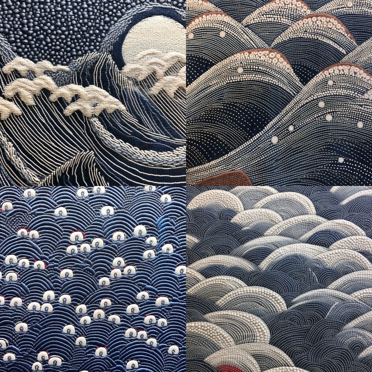 Sashiko style, Midjourney V5.1, render 1 of 4