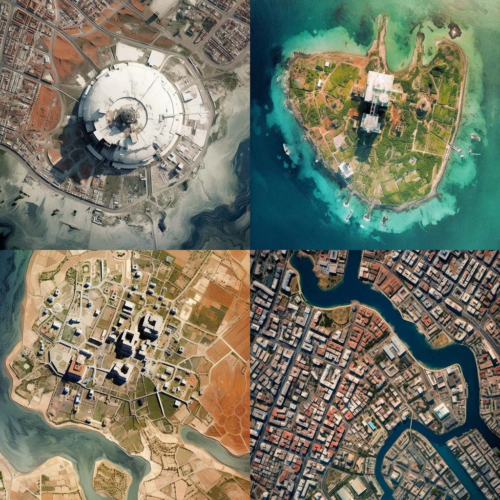 Satellite view style, Midjourney V5.1, render 1 of 4