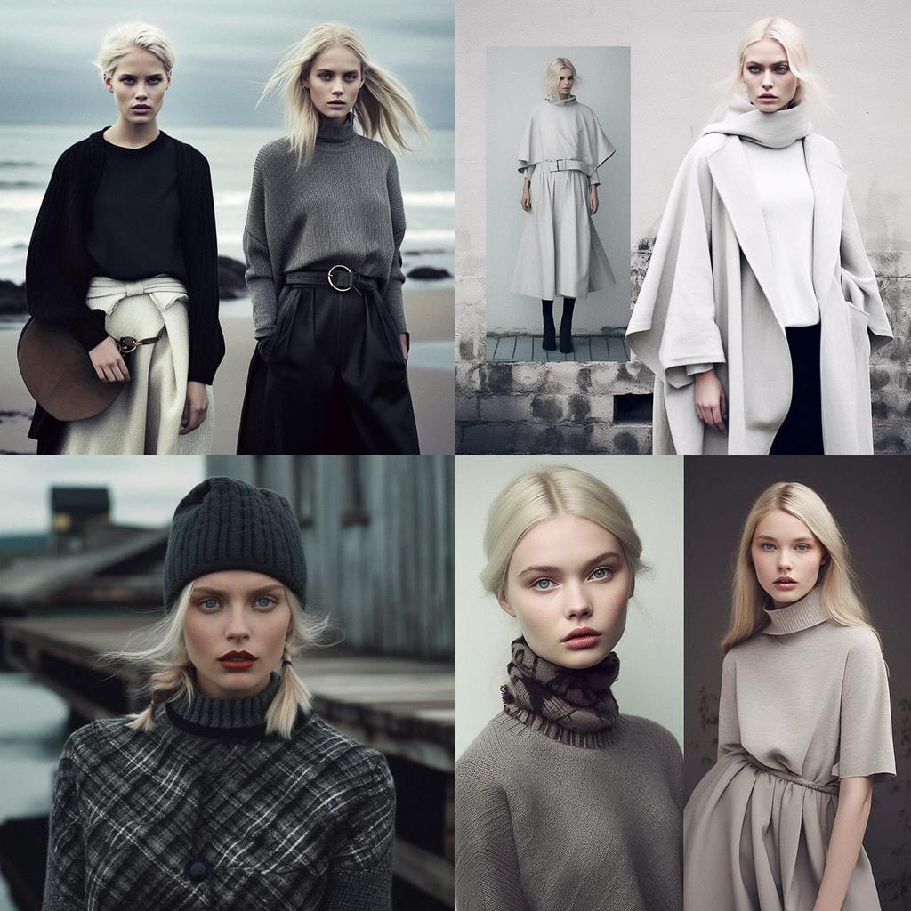 Scandi chic fashion style, Midjourney V5.1, render 1 of 4