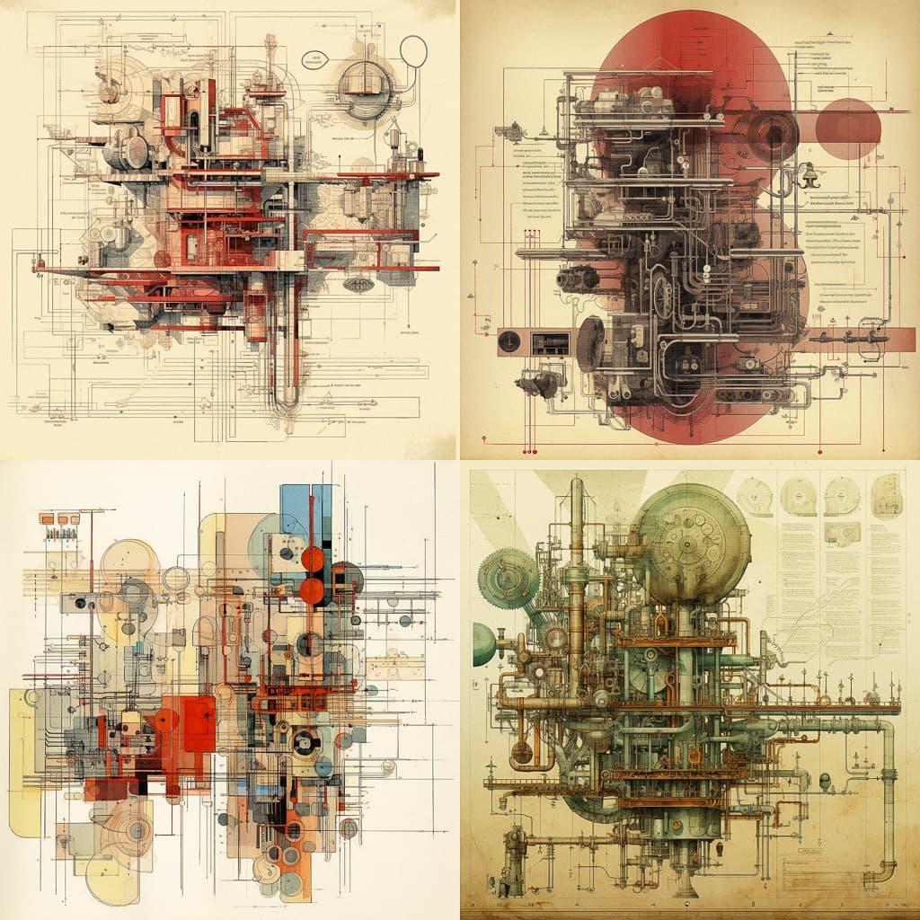 Schematics style, Midjourney V5.1, render 1 of 4