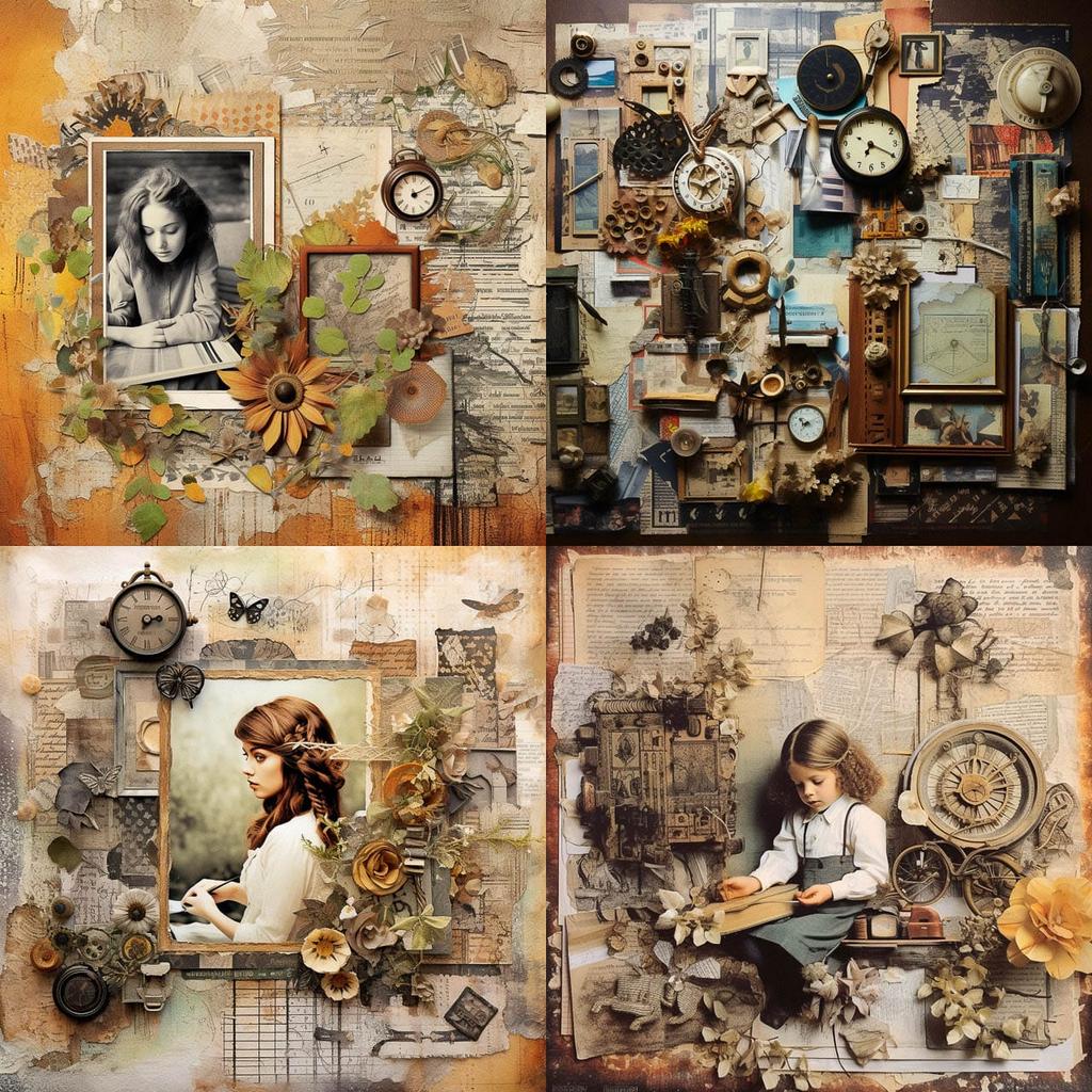 Scrapbooking style, Midjourney V5.1, render 1 of 4