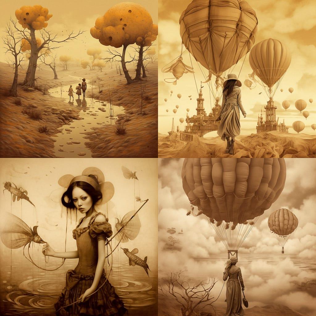 Sepia tones style, Midjourney V5.1, render 1 of 4