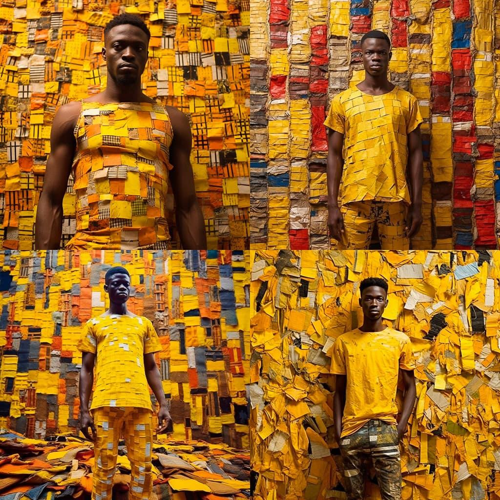 Serge Attukwei Clottey style, Midjourney V5.1, render 1 of 4