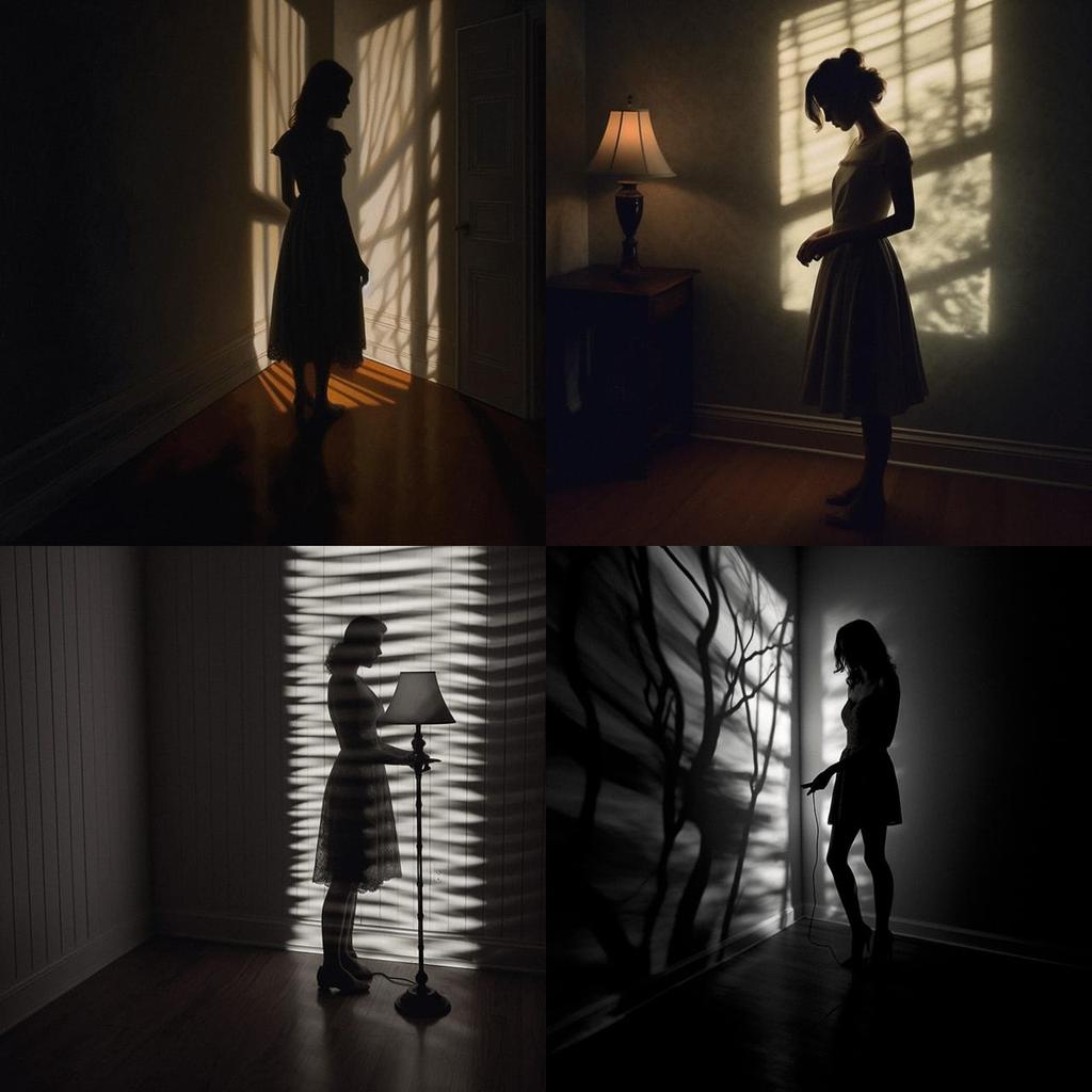 Shadowed lighting style, Midjourney V5.1, render 1 of 4